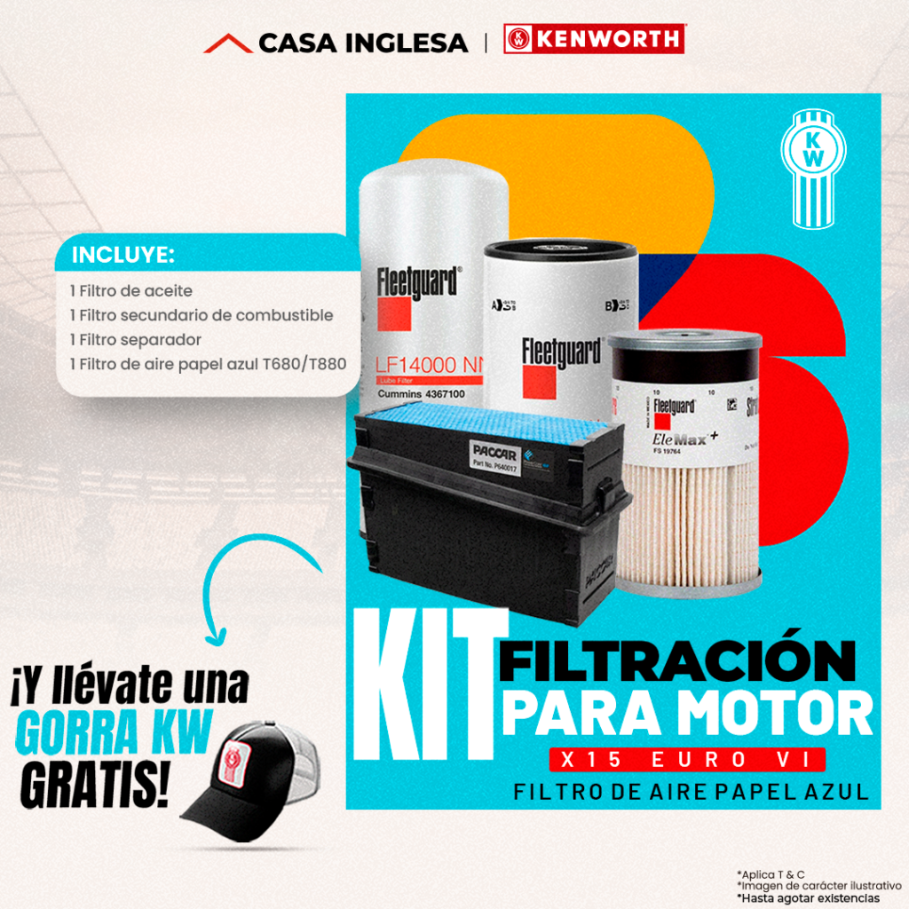 Kit filtracion para motor ISX filtro de aire papel azul 1