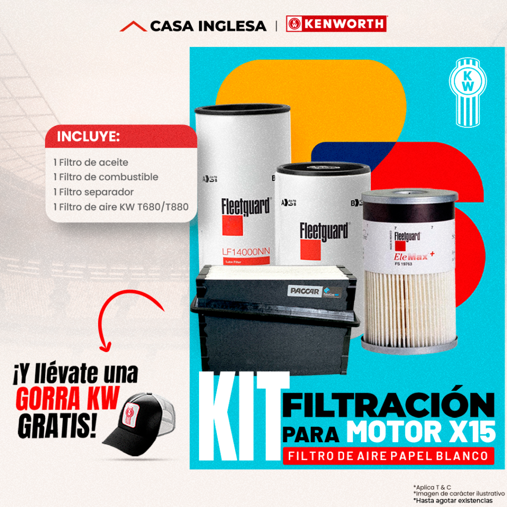Kit filtracion para motor ISX filtro de aire papel blanco 1
